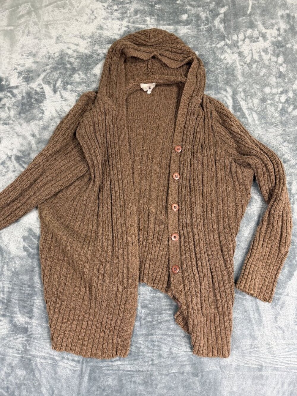 Old Navy Womens Plus Hooded Cardigan Sweater Brown Button Front 2X